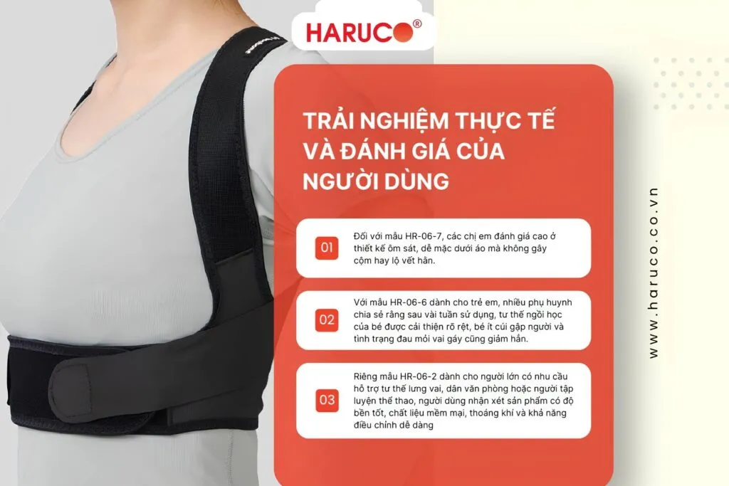 review đai chống gù lưng của người dùng