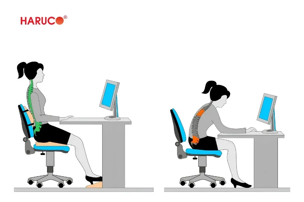 cách ngồi không bị gù lưng