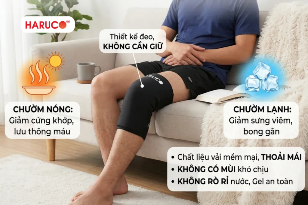 Đai gối gel chườm nóng lạnh Haruco HRC-08-3