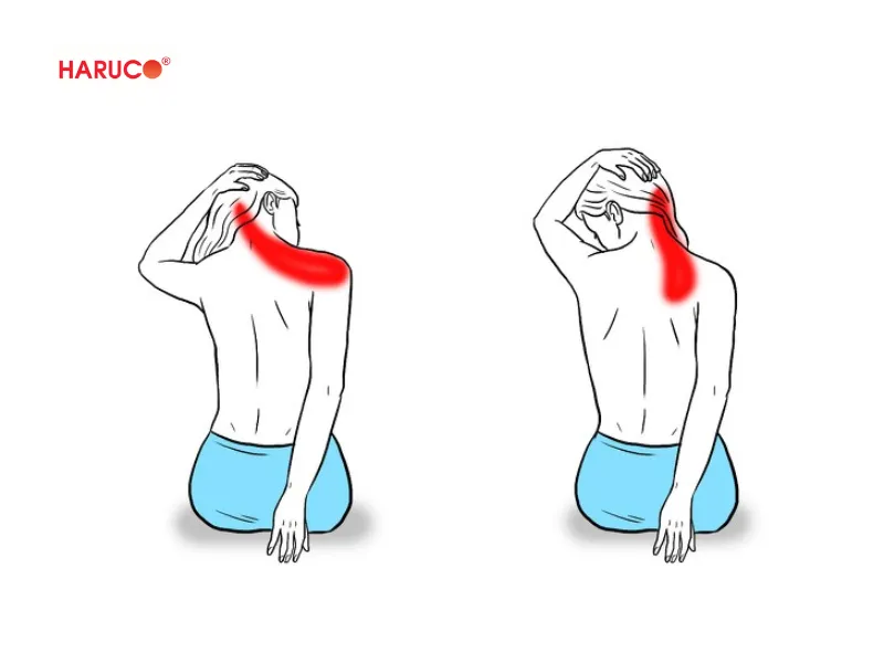bài tập yoga đau cổ vai gáy kéo giãn cơ cổ hai bên