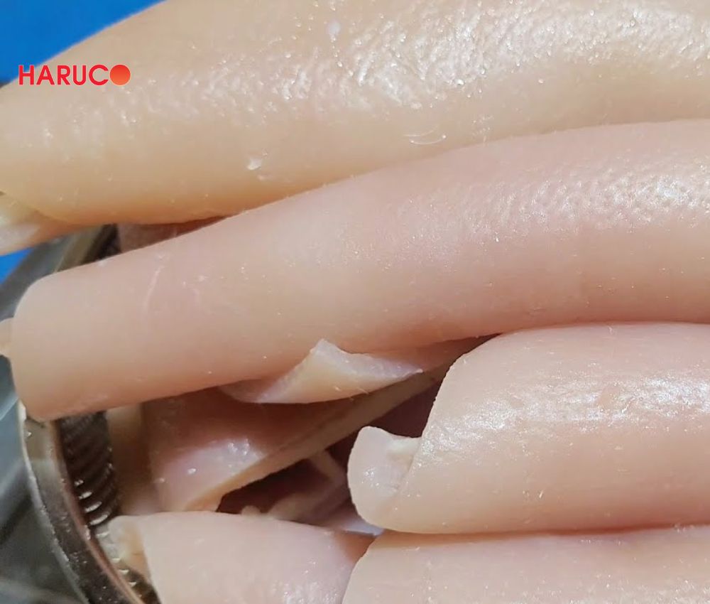 Da heo luộc cuốn rau sống healthy