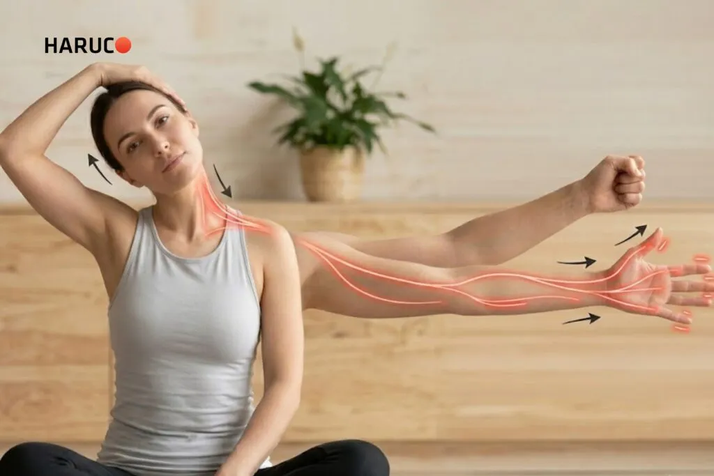 Các bài tập kéo giãn cổ và co duỗi tay giúp khắc phục tình trạng tay có cảm giác như kiến bò