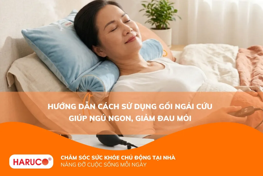 Hướng dẫn cách sử dụng gối ngải cứu giúp ngủ ngon, giảm đau mỏi