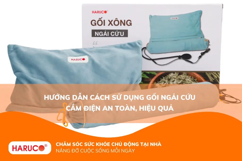 Hướng dẫn cách sử dụng gối ngải cứu cắm điện an toàn, hiệu quả