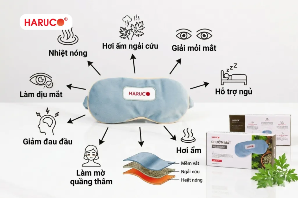chườm mắt ngải cứu Haruco