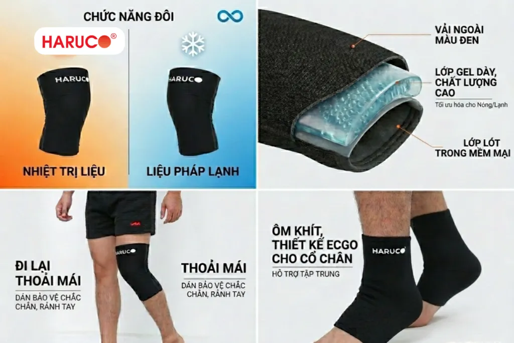 Đặc điểm nổi bật của đai cổ chân gel chườm nóng lạnh Haruco HRC-10-5