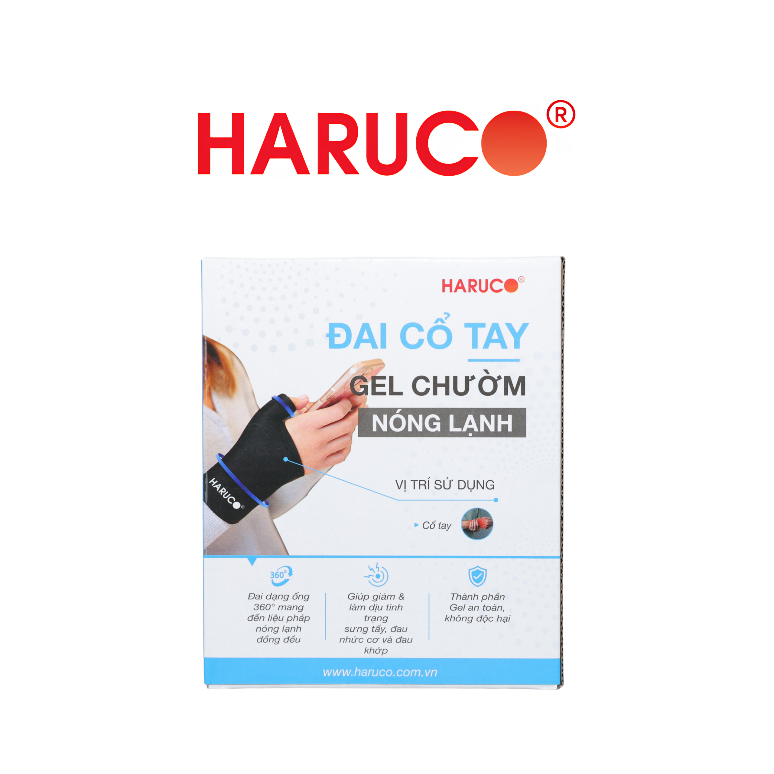Đai cổ tay gel chườm nóng lạnh Haruco HRC-05-4