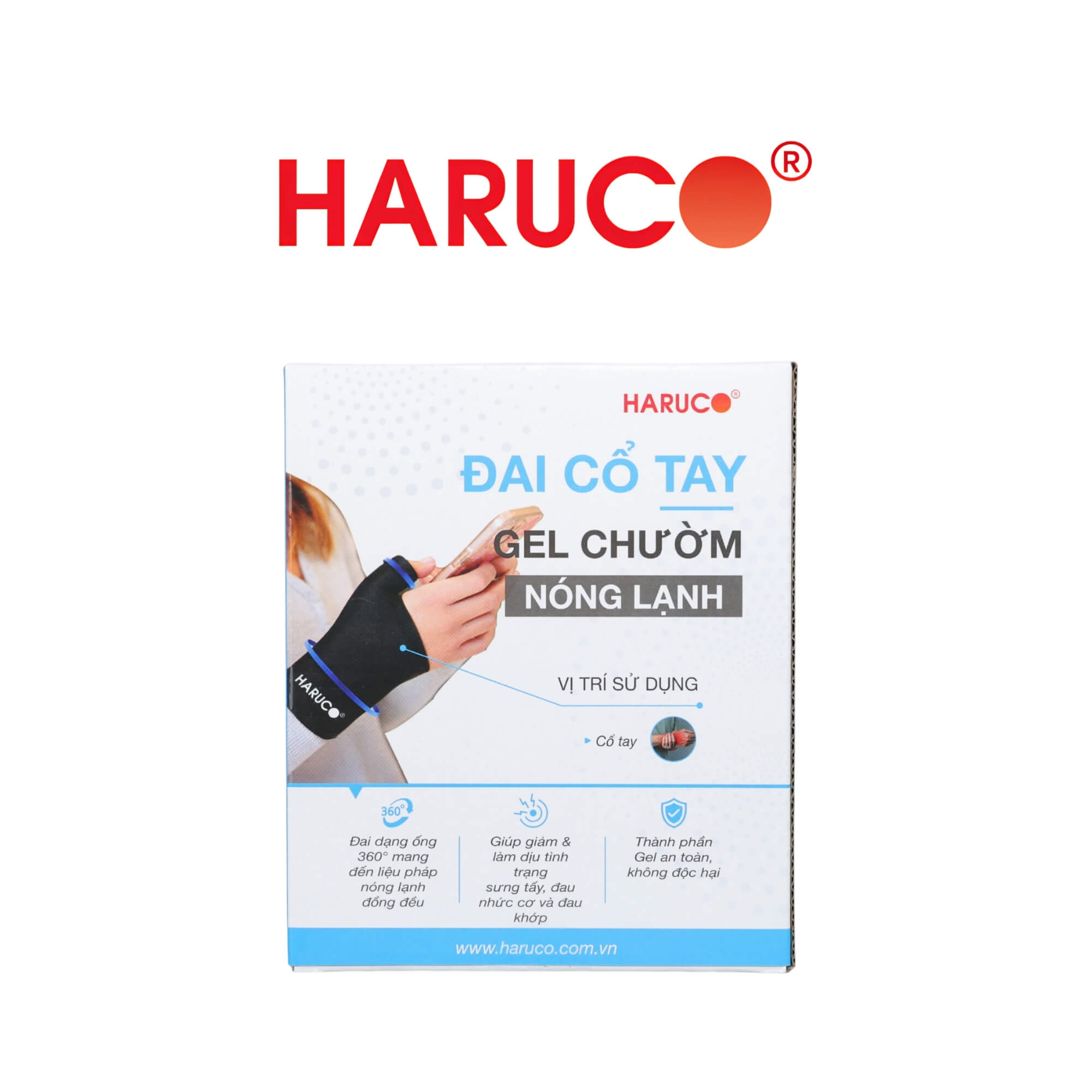 Đai cổ tay gel chườm nóng lạnh Haruco HRC-05-4