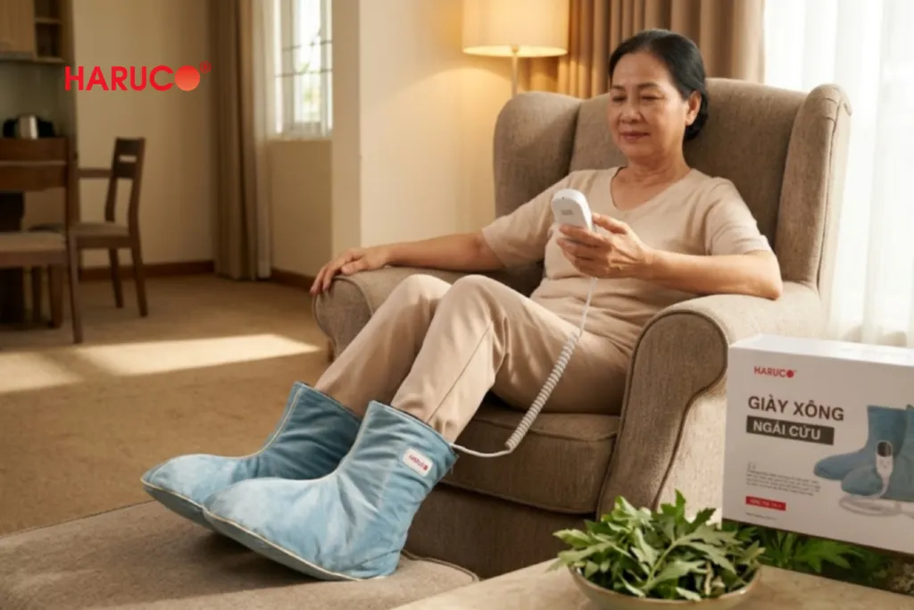 Giày xông ngải cứu Haruco giúp thư giãn bàn chân không cần ngâm chân thảo dược
