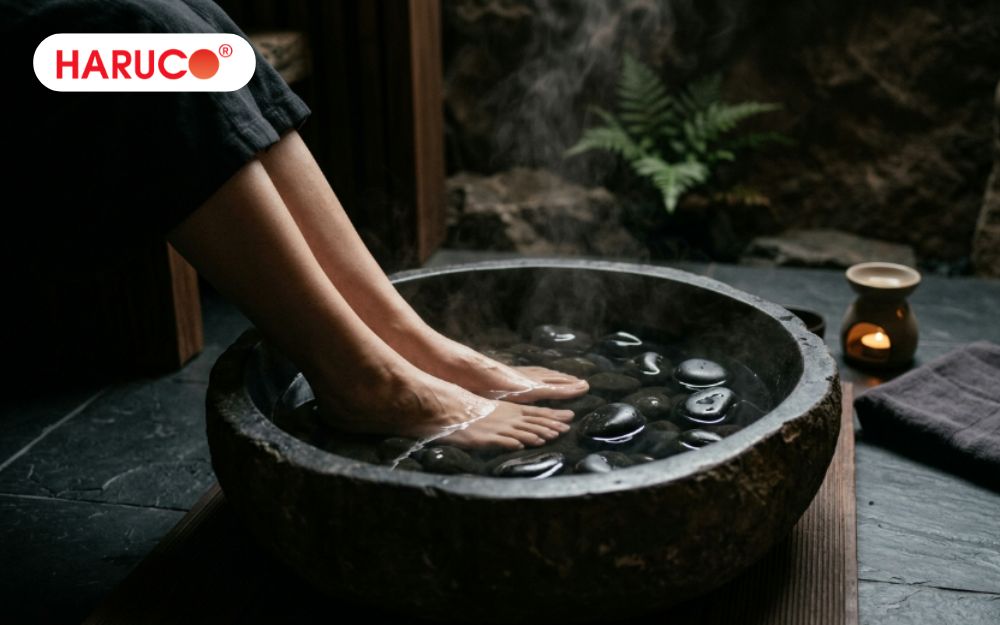 Lợi ích ngâm chân nước nóng giúp giảm căng thẳng và stress