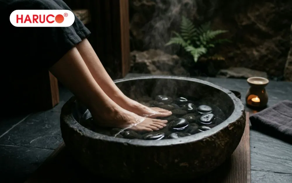 Lợi ích ngâm chân nước nóng giúp giảm căng thẳng và stress
