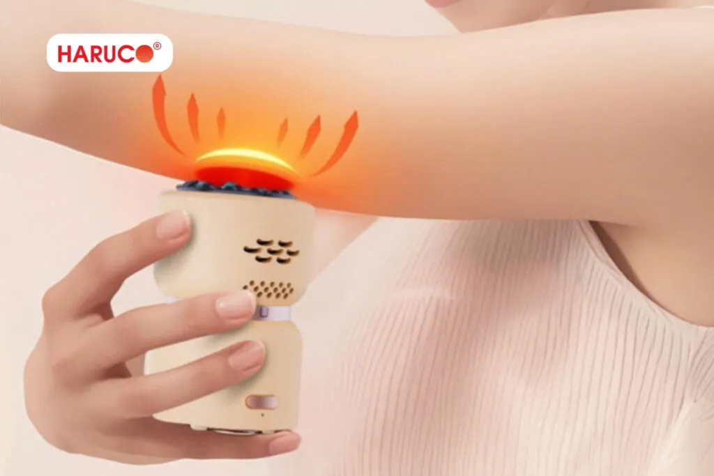 máy xông ngải cứu cầm tay hãng nào tốt tích hợp xông ngải, cạo gió, rung tần số cao và 4 tia hồng ngoại.