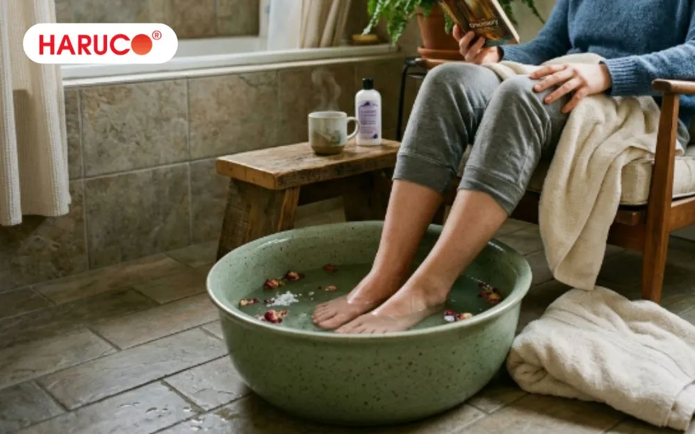 Người khó ngủ nên ngâm chân sau khi chạy bộ