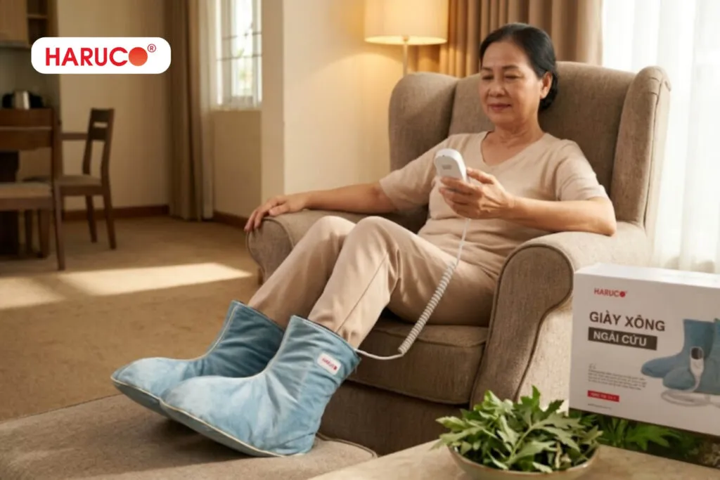 Giày xông ngải cứu Haruco giúp thư giãn bàn chân không cần ngâm chân thảo dược