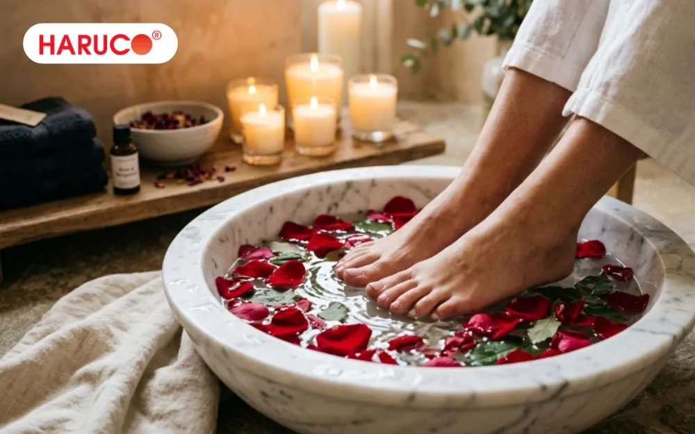 Thời điểm để thực hiện ngâm chân thảo dược cho bà bầu là trước khi đi ngủ khoảng 30 phút đến 1 tiếng
