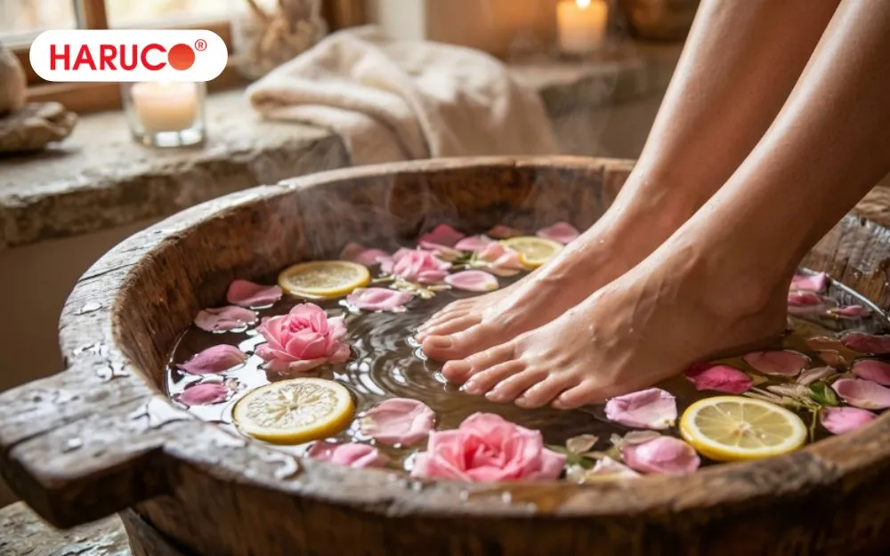 Thời gian lý tưởng để ngâm chân sau khi tắm là từ 15 đến 20 phút 