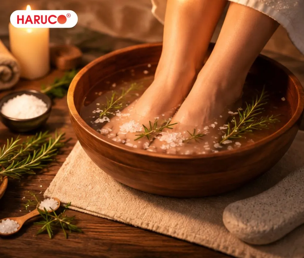 Khi vừa ăn quá no hoặc quá đói không nên ngâm chân