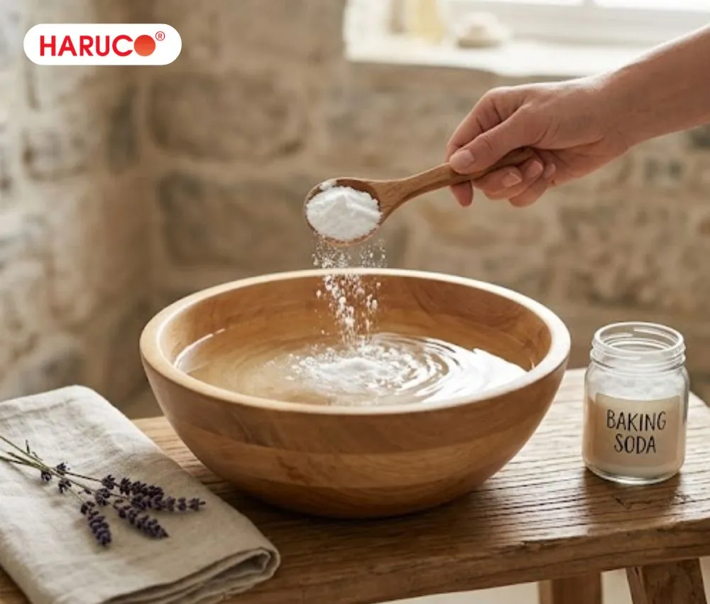 Ngâm chân với baking soda có tác dụng gì? Làm mềm vùng da chai sần ở gót chân