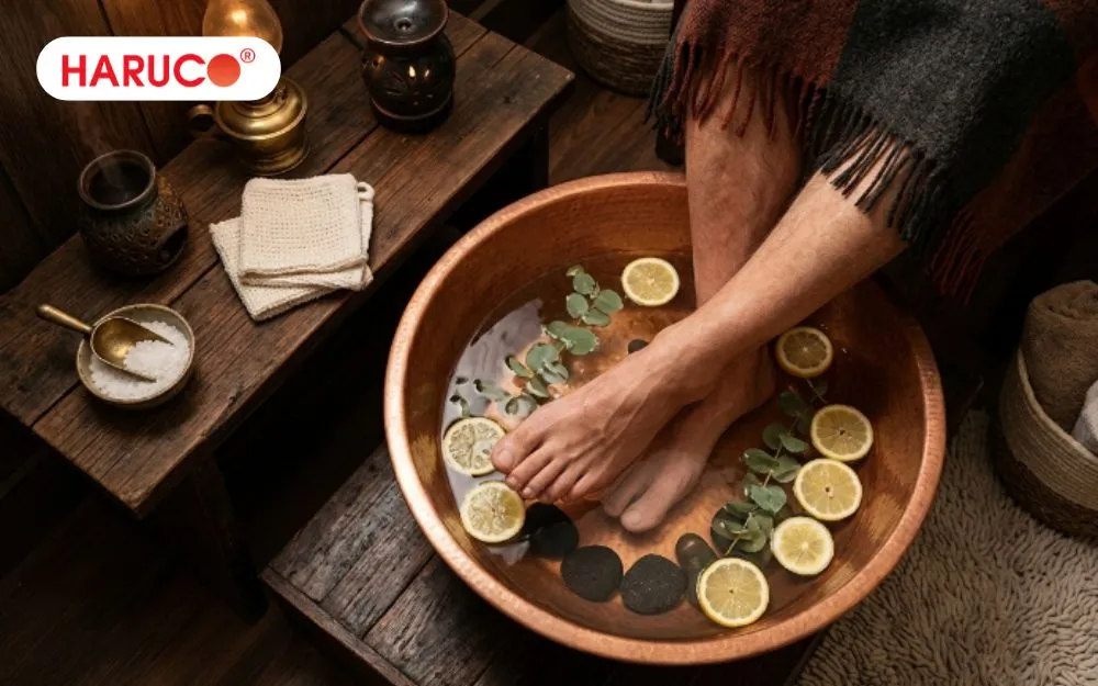 Sự kết hợp giữa chanh và muối giúp tăng khả năng làm sạch bàn chân