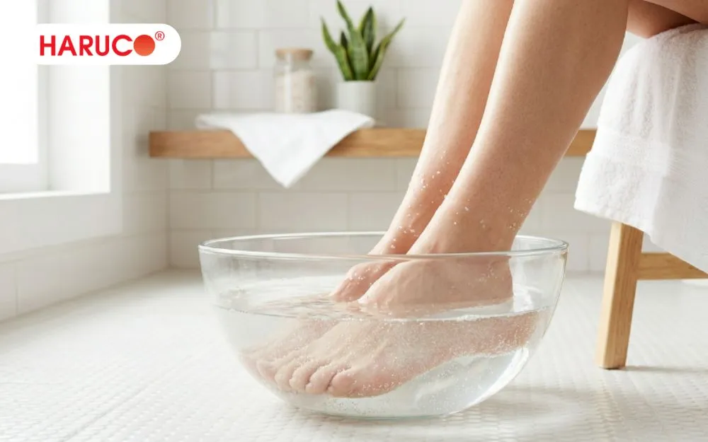 Thời gian ngâm chân với dầu gió phù hợp là từ 15–20 phút mỗi lần