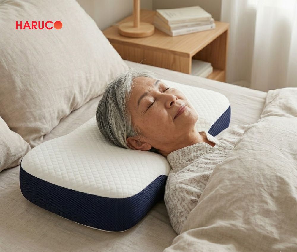 Gối ngủ công thái học Haruco mang lại giấc ngủ ngon và sâu hơn cho mẹ
