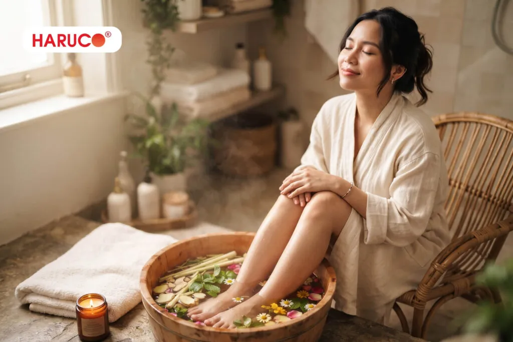 Tác dụng của ngâm chân thảo dược từ các loại thảo dược còn giúp xoa dịu tinh thần, giảm cảm giác lo âu và căng thẳng