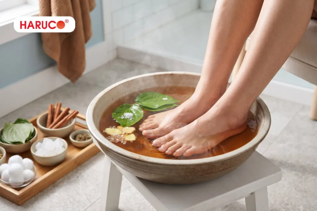 Tác dụng của ngâm chân thảo dược giúp trị nấm chân