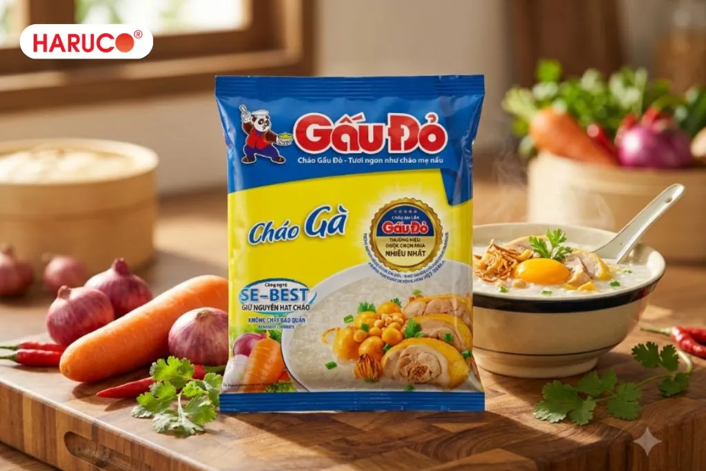Ăn 1 gói cháo Gấu Đỏ có béo không?