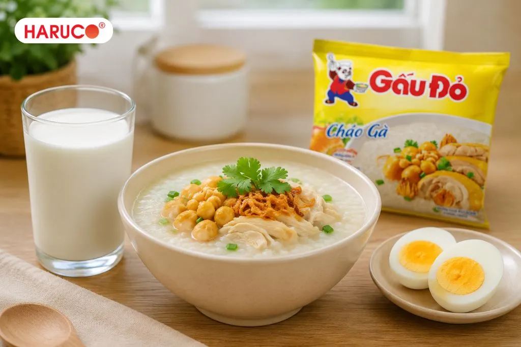 Cách ăn cháo Gấu Đỏ cân bằng dinh dưỡng hơn