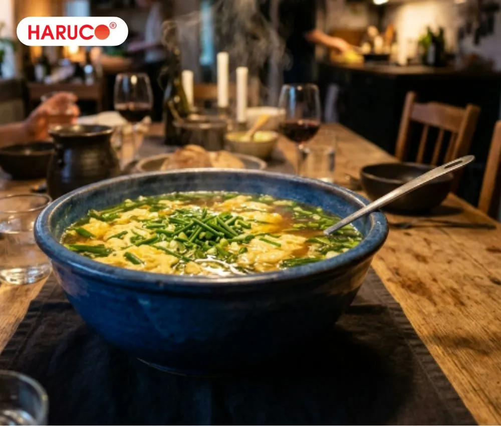 Ăn canh hẹ nấu trứng giúp giảm tình trạng đầy bụng, táo bón