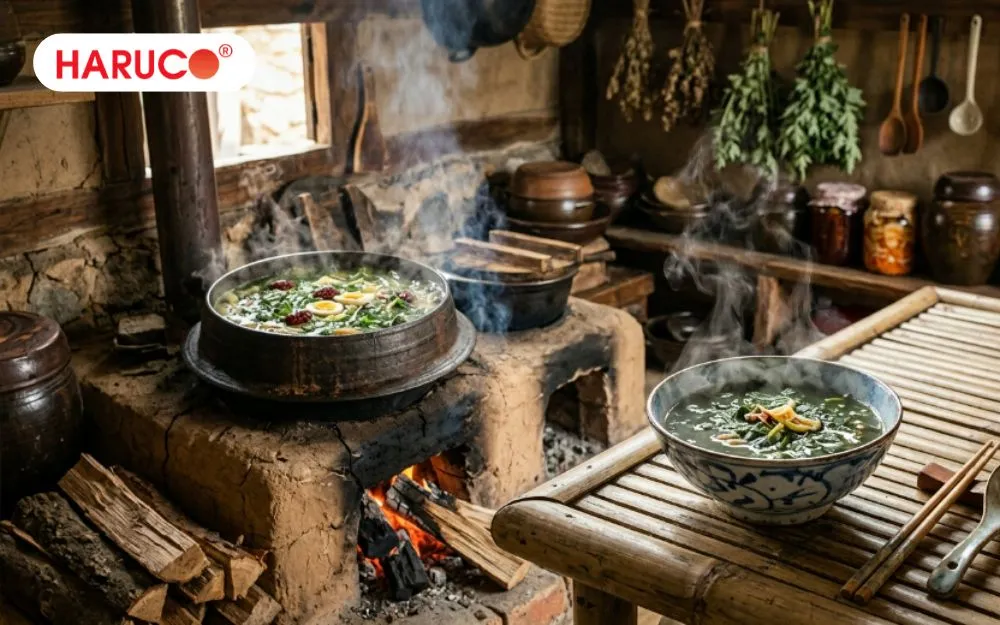 Canh ngải cứu hỗ trợ tiêu hóa, giảm đầy bụng và khó tiêu