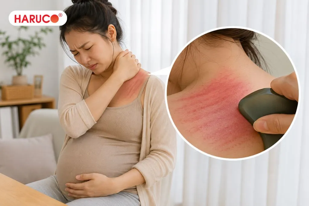 Những nguy cơ có thể gặp nếu cạo gió khi mang thai