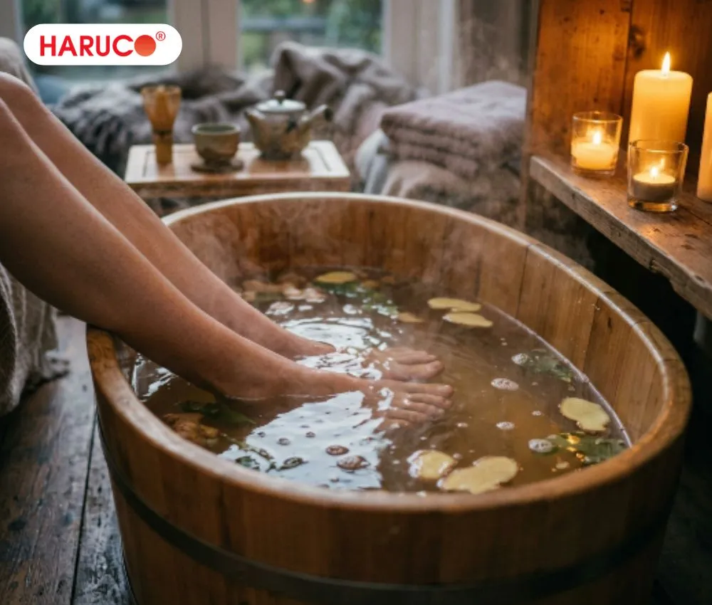 Không nên ngâm chân nước gừng hàng ngày
