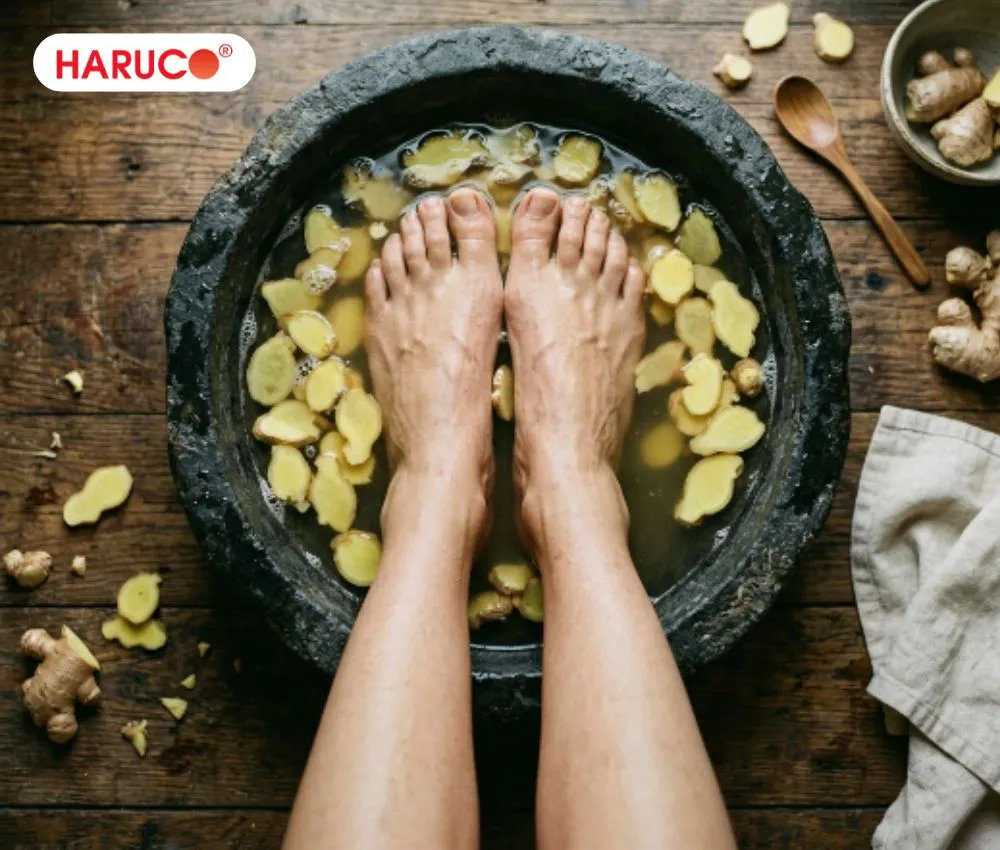 Ngâm chân nước gừng hỗ trợ cải thiện chất lượng giấc ngủ