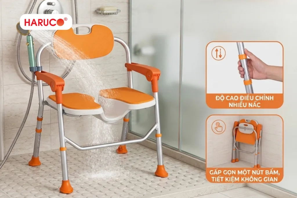 Ghế ngồi tắm cho người già Haruco