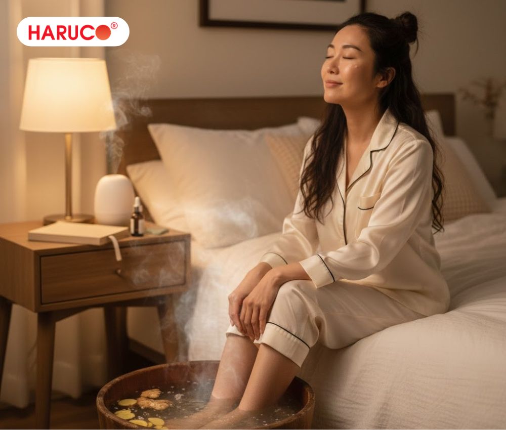Nên ngâm chân từ 19h đến 21h hoặc khoảng 30–60 phút trước khi đi ngủ