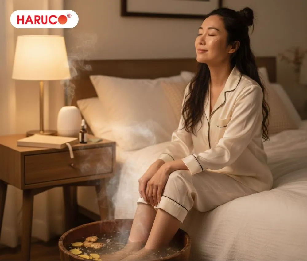 Nên ngâm chân từ 19h đến 21h hoặc khoảng 30–60 phút trước khi đi ngủ