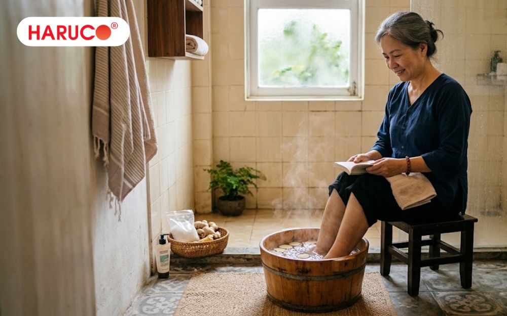 Không ngâm chân ngay sau ăn hoặc khi quá đói