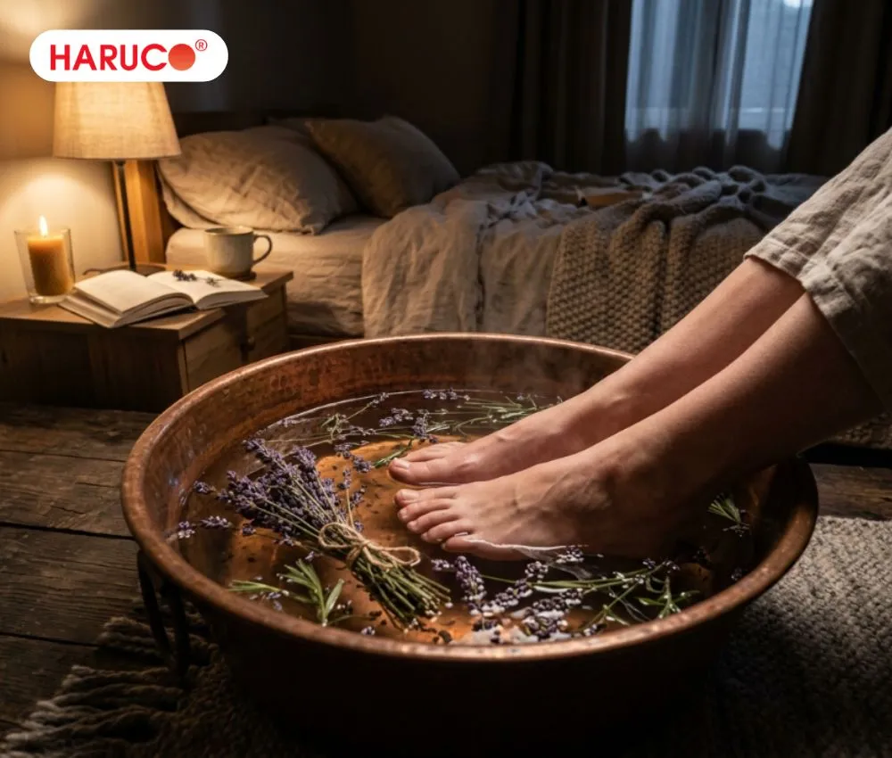 Ngâm chân trước khi ngủ hỗ trợ giảm mệt mỏi sau một ngày làm việc
