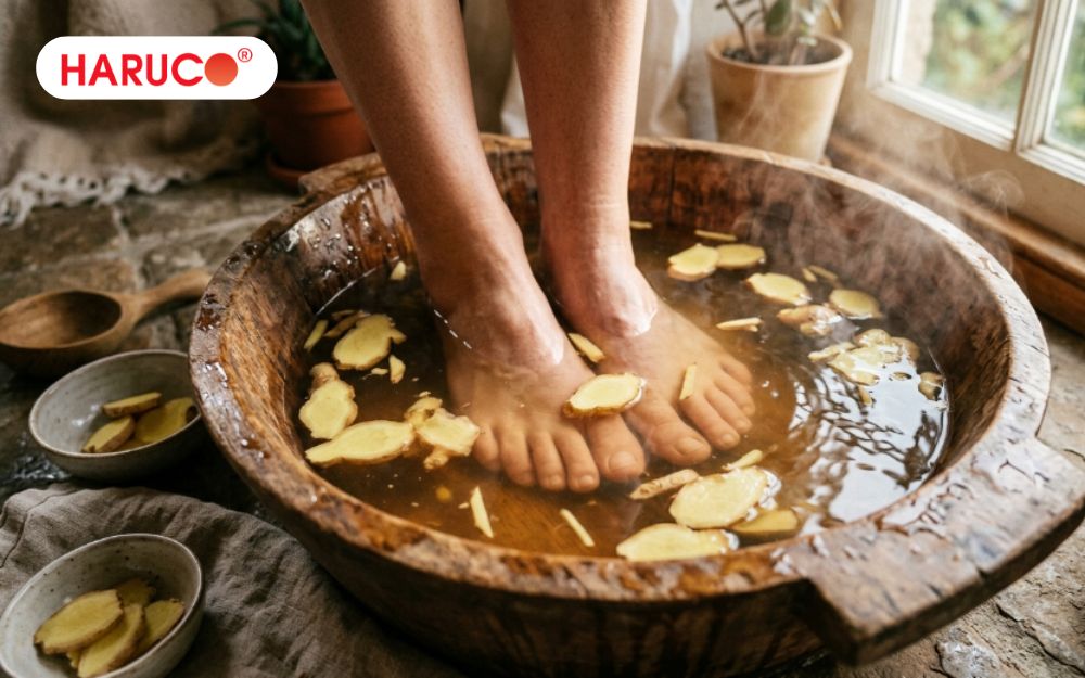 Người huyết áp cao có thể ngâm chân nước gừng nhưng cần ngâm đúng cách, đúng thời điểm