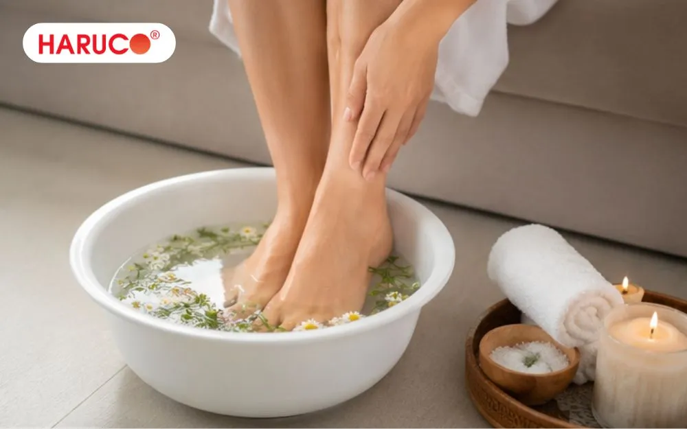 Có thể ngâm chân thảo dược thay thế nước gừng