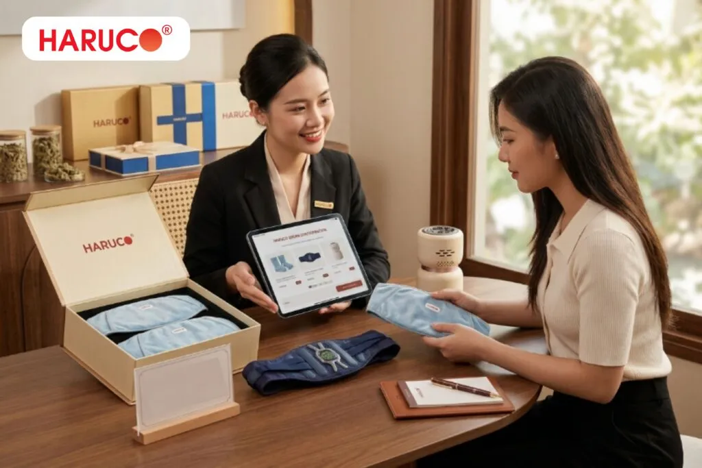 Quy trình mua đặt quà tặng doanh nghiệp công an tại Haruco