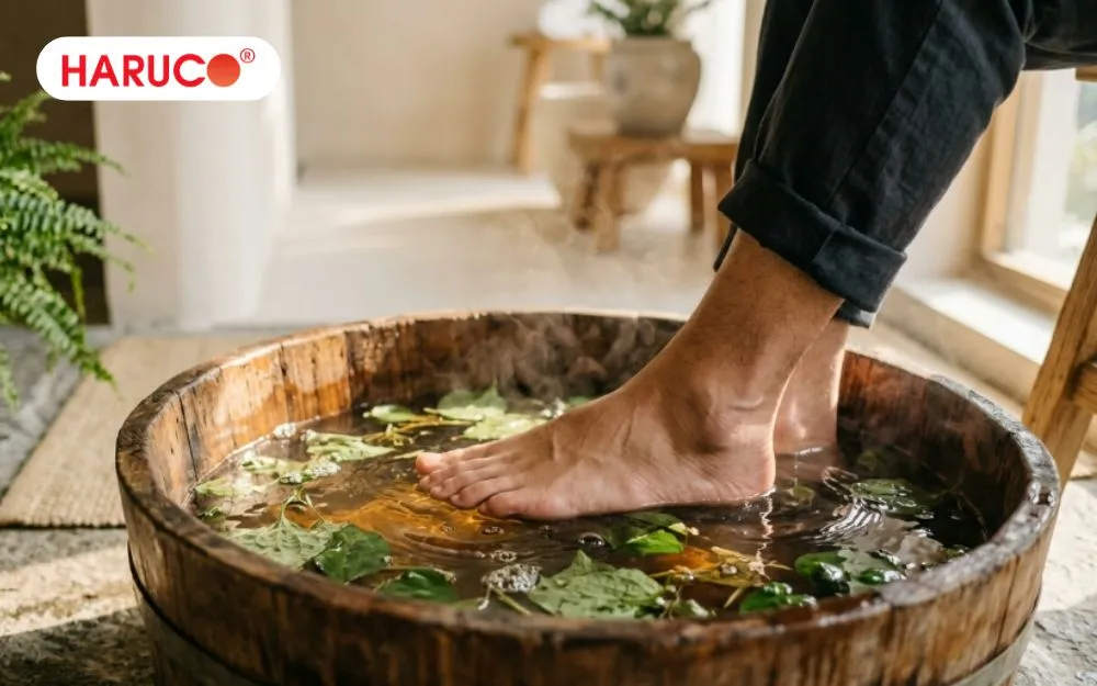 Tác dụng ngâm chân lá lốt là hỗ trợ giảm đau nhức xương khớp