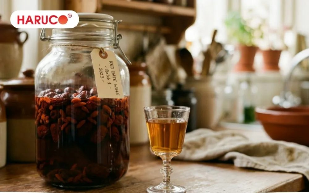 Ngâm rượu táo đỏ và kỷ tử nhân đôi tác dụng bổ huyết