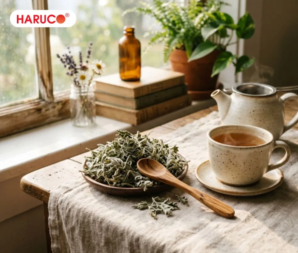 Mỗi ngày chỉ nên sử dụng từ 3 - 5g ngải cứu khô dưới dạng trà