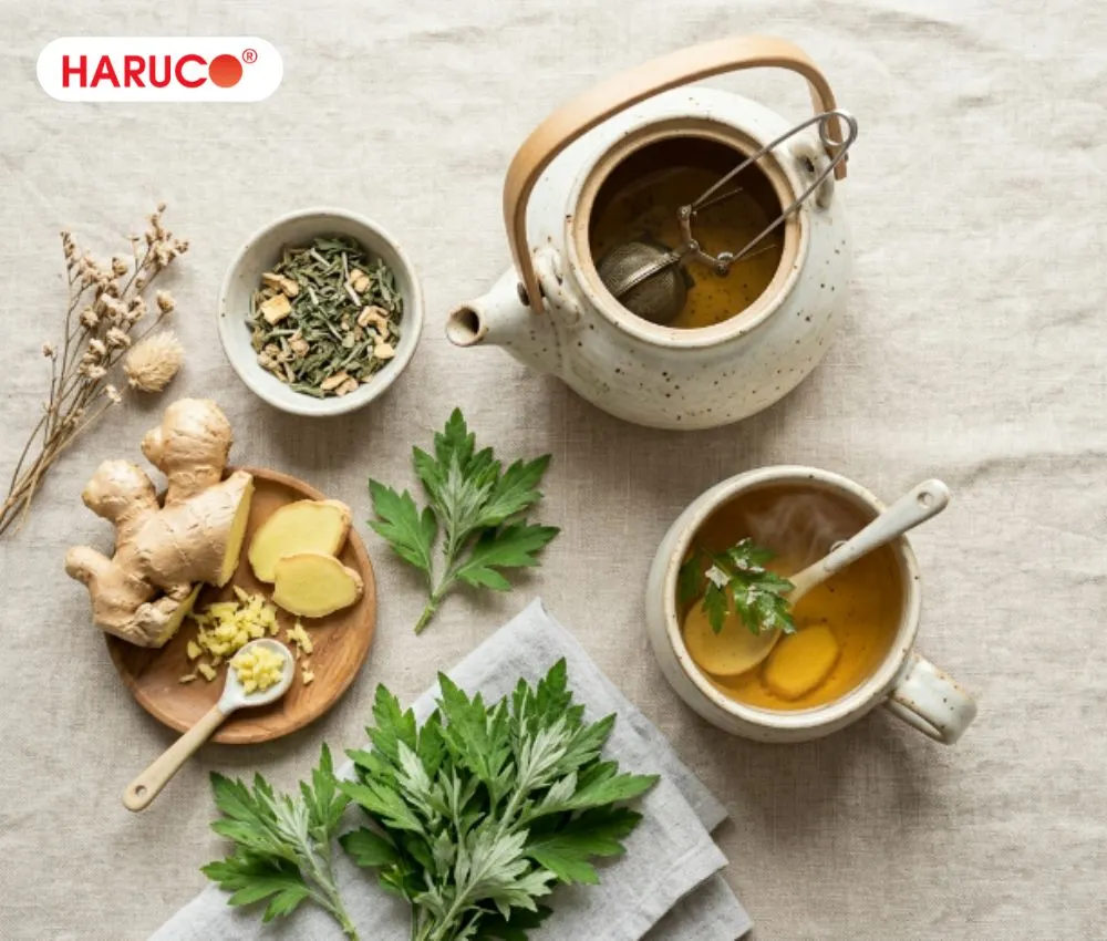 Không uống nước ngải cứu với gừng khi bụng quá đói