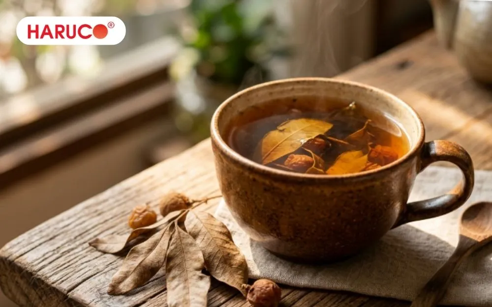 Mỗi ngày chỉ nên uống từ 1 - 2 ly nước lá nhãn loãng