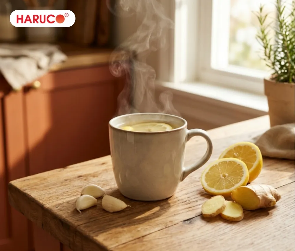 Uống nước tỏi chanh gừng hỗ trợ tiêu hóa, giảm đầy hơi và khó tiêu