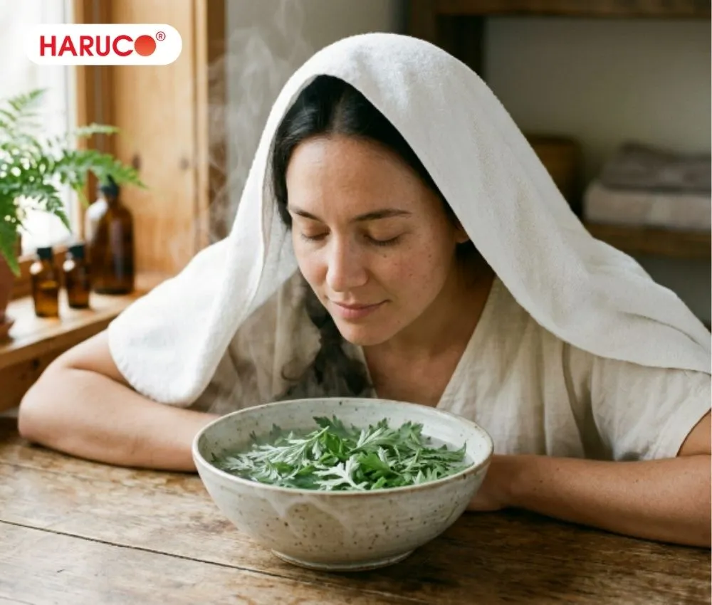 Xông mặt bằng lá ngải cứu có thể mang lại nhiều lợi ích cho làn da