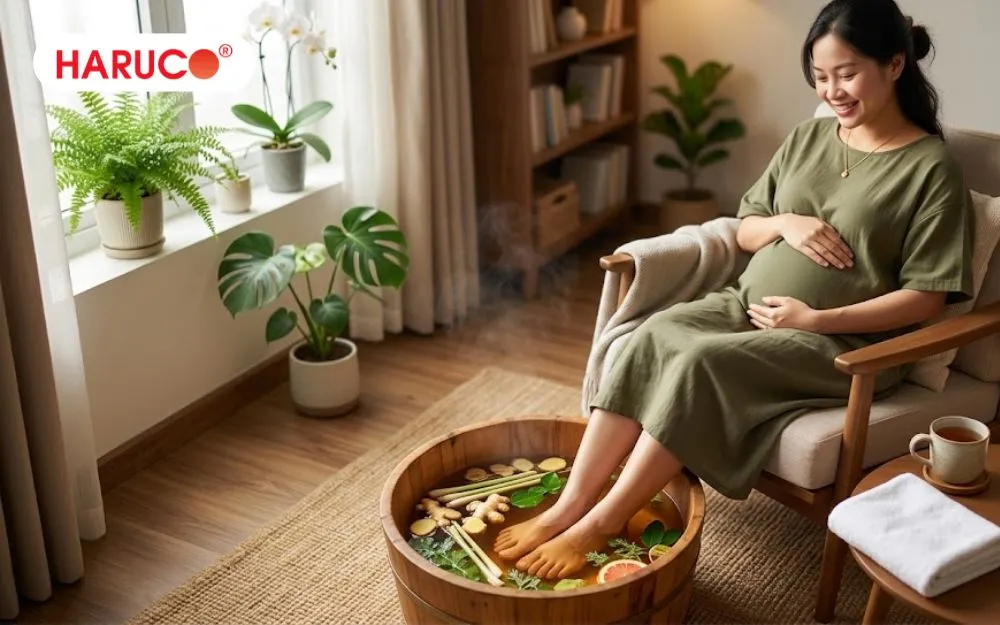 Mẹ bầu ngâm chân có thể giúp giảm phù nhẹ ở chân